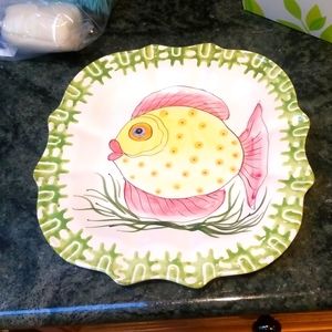 Mid-Century Handpainted Zanolli Fish Plate. Italy.